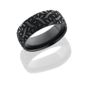 Lashbrook Z8D/BLCVESCHER2 POLISH Zirconium Wedding Ring or Band