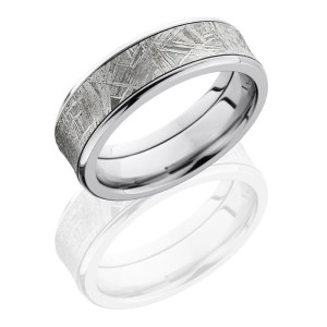 Lashbrook CCPF7CB15-Meteorite Polish Cobalt Chrome Meteorite Wedding Ring or Band