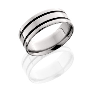 Lashbrook 8F21A POLISH Titanium Wedding Ring or Band