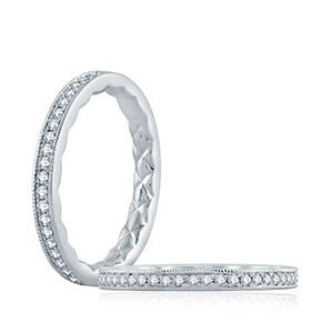 A.JAFFE 14 Karat Quilted Diamond Wedding Ring WR1041Q