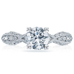 2578RD6512 Platinum Tacori Classic Crescent Engagement Ring