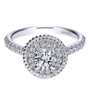 Gabriel 14 Karat Contemporary Engagement Ring ER98566W44JJ