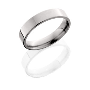 Lashbrook 5F POLISH Titanium Wedding Ring or Band