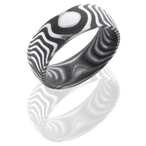 Lashbrook D8DTIGER Acid Damascus Steel Wedding Ring or Band