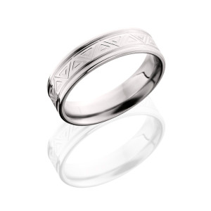 Lashbrook CB-6F2SG-MTRNG POLISH Cobalt Chrome Wedding Ring or Band