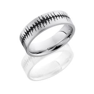 Lashbrook CC7F/LCVSOUNDWAVE SATIN Cobalt Chrome Wedding Ring or Band
