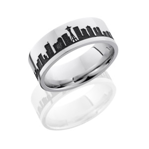 Lashbrook CC8F/LCVSEATTLESKYLINE POLISH Cobalt Chrome Wedding Ring or Band