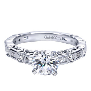 Gabriel 14 Karat Contemporary Engagement Ring ER5652W44JJ