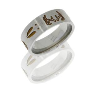 Lashbrook 9FDEERTRACKANTLER BROWN ANODIZING-SATIN Titanium Wedding Ring or Band