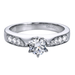 Gabriel Platinum Contemporary Engagement Ring ER1702PT3JJ