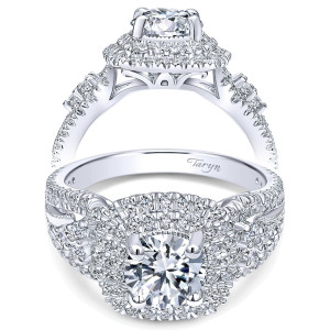 Taryn 14k White Gold Round Double Halo Engagement Ring TE10268W44JJ