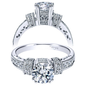 Taryn 14k White Gold Round Straight Engagement Ring TE3700W44JJ