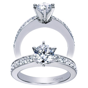 Taryn 14k White Gold Round Straight Engagement Ring TE3885W44JJ