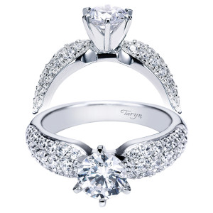 Taryn 14k White Gold Round Straight Engagement Ring TE3899W44JJ