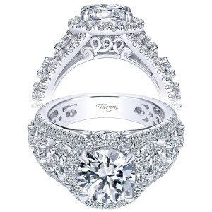 Taryn 18K White Gold Round Halo Engagement Ring TE8465W83JJ