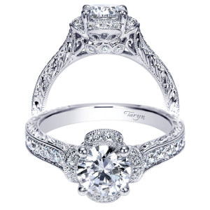 Taryn 14k White Gold Round Halo Engagement Ring TE8853W44JJ