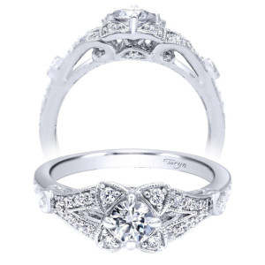 Taryn 14k White Gold Round Halo Engagement Ring TE910220W44JJ
