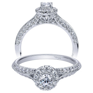 Taryn 14k White Gold Round Halo Engagement Ring TE910936W44JJ