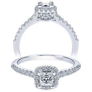 Taryn 14k White Gold Princess Cut Halo Engagement Ring TE911771S0W44JJ