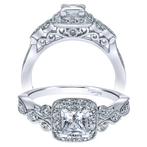 Taryn 14k White Gold Princess Cut Halo Engagement Ring TE911874S0W44JJ