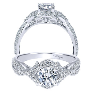 Taryn 14k White Gold Round Halo Engagement Ring TE911904R2W44JJ