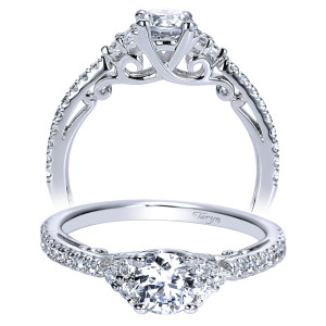 Taryn 14k White Gold Round Straight Engagement Ring TE98675W44JJ