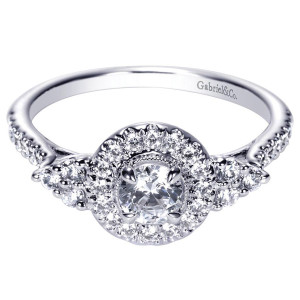 Gabriel 14 Karat Contemporary Engagement Ring ER98994W44JJ
