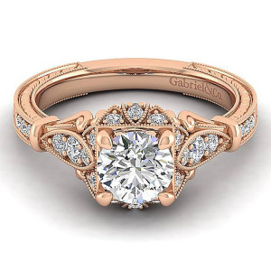 Gabriel 14 Karat Round Halo Engagement Ring ER12581R4K44JJ