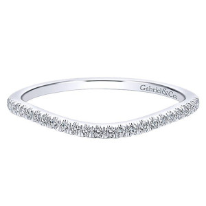 Gabriel 14 Karat White Gold Curved Wedding Band WB12600S3W44JJ