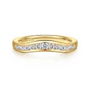 Gabriel Deux 14 Karat Yellow Gold Curved Channel Set Diamond Anniversary Band AN10962Y44JJ