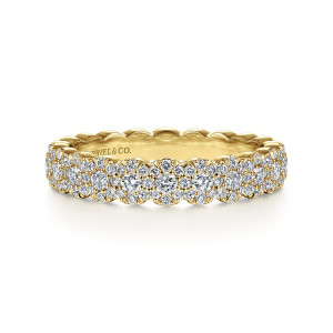 Gabriel Kios 14 Karat Yellow Gold Round Diamond Halo Anniversary Band AN14685Y44JJ