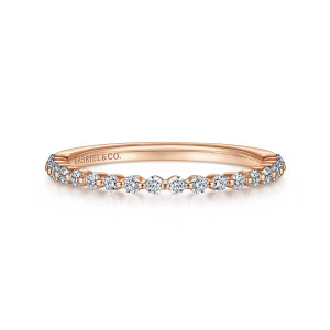 Gabriel Devinne 14 Karat Rose Gold Single Prong Diamond Anniversary Band AN15745K44JJ