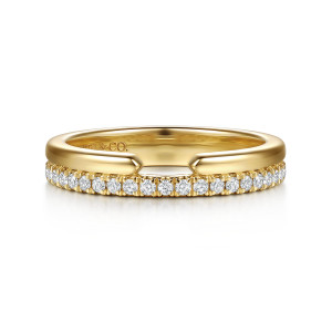 Gabriel 14 Karat Yellow Gold French Pave Diamond Open Anniversary Band AN17213Y44JJ