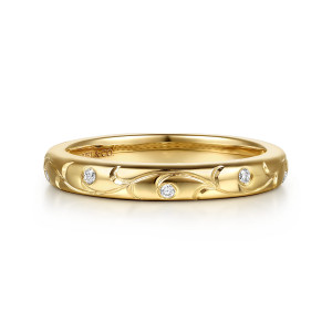 Gabriel 14 Karat Yellow Gold Prong Set Diamond Anniversary Band AN17227Y44JJ