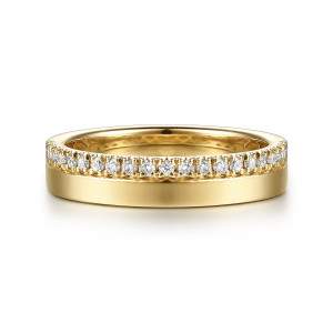 Gabriel Somali 14 Karat Yellow Gold French Pave Diamond Anniversary Band AN17234Y44JJ