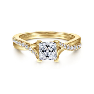 Gabriel Leigh 14 Karat Yellow Gold Princess Cut Diamond Engagement Ring ER11794S3Y44JJ