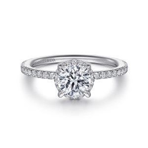 Gabriel Hart 14 Karat White Gold Hidden Halo Diamond Engagement Ring ER14719R3W44JJ