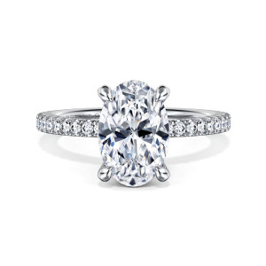 Gabriel Noa 14 Karat White Gold Oval Diamond Engagement Ring ER14914O8W44JJ