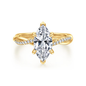 Gabriel Campana 18 Karat Yellow Gold Marquise Shape Twisted Diamond Engagement Ring ER14922M6Y84JJ