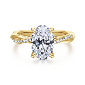 Gabriel Campana 14 Karat Yellow Gold Oval Diamond Engagement Ring ER14922O8Y44JJ