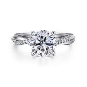 Gabriel Campana 14 Karat White Gold Round Diamond Engagement Ring ER14922R8W44JJ