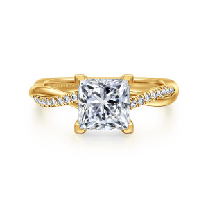 Gabriel Campana 18 Karat Yellow Gold Princess Cut Twisted Diamond Engagement Ring ER14922S6Y84JJ