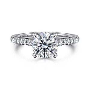 Gabriel Broderick 14 Karat White Gold Round Diamond Engagement Ring ER14987R6W44JJ