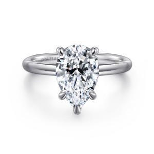 Gabriel Lark 14 Karat White Gold Pear Shape Solitaire Engagement Ring ER15619P10W4JJJ