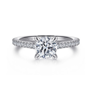 Gabriel Aline 14 Karat White Gold Round Diamond Engagement Ring ER16131R4W44JJ