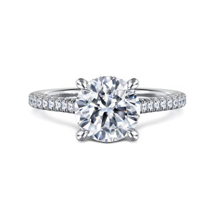 Gabriel Aline 14 Karat White Gold Round Diamond Engagement Ring ER16131R8W44JJ