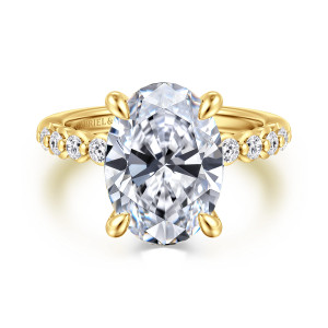 Gabriel Kim 14 Karat Yellow Gold Oval Diamond Engagement Ring ER16472O18Y44JJ