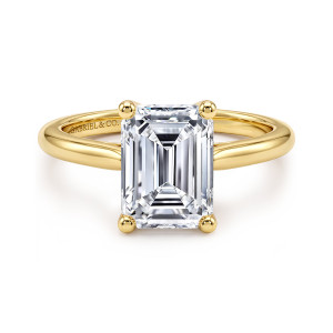 Gabriel Anushka 14 Karat Yellow Gold Emerald Cut Solitaire Diamond Engagement Ring ER16561E12Y4JJJ