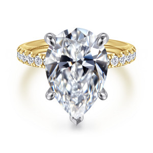 Gabriel Winslow 14 Karat White and Yellow Gold Pear Shape Diamond Engagement Ring ER16572P20M44JJ