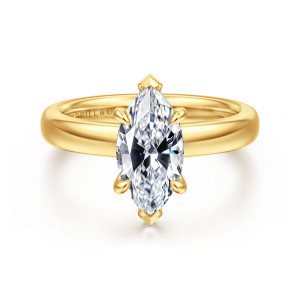 Gabriel Neema 18 Karat Yellow Gold Marquise Shape Diamond Engagement Ring ER16680M6Y84JJ